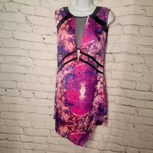 Floral Purple and Pink Women's Dress Sz 2